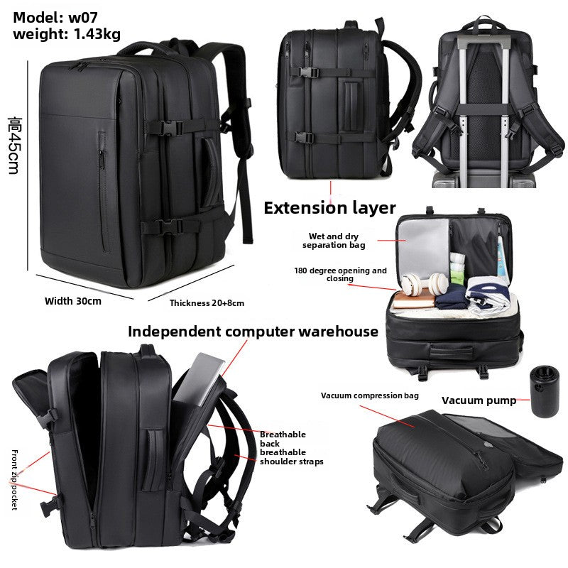 Vacuum Compression Travel Backpack with Password Lock