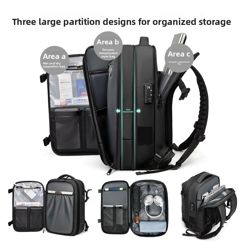 Waterproof vacuum compression backpack