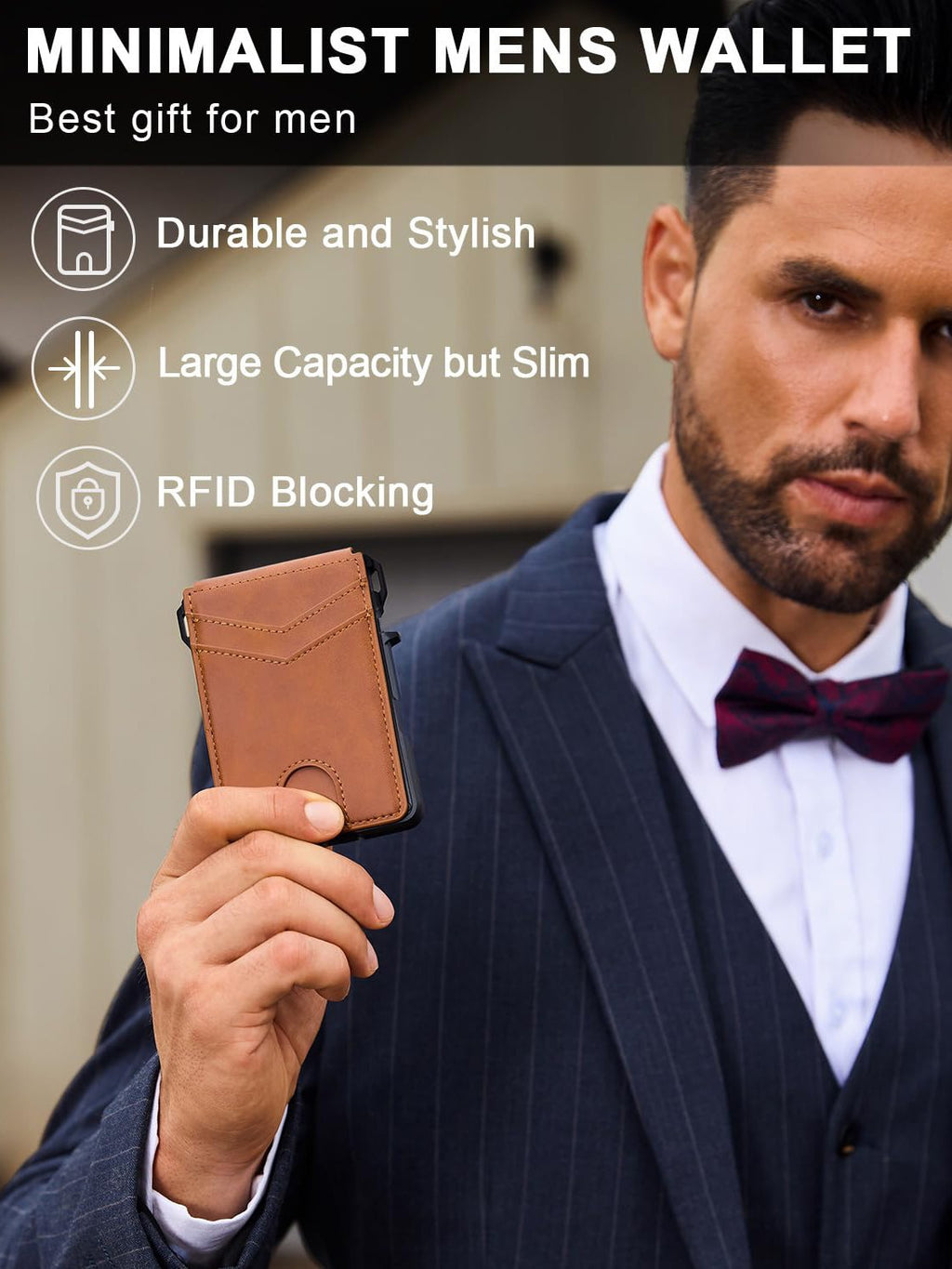 Pop-Up RFID Blocking Carbon Fiber Wallet