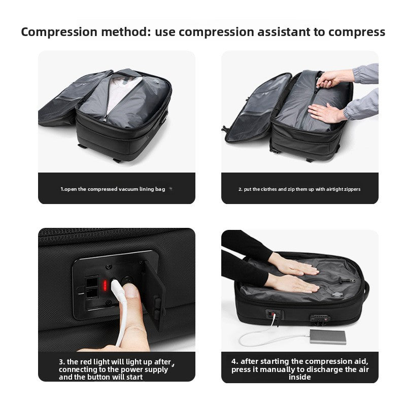 Waterproof vacuum compression backpack