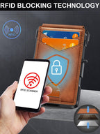 Pop-Up RFID Blocking Carbon Fiber Wallet